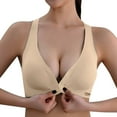thumbnail image 1 of Sports Bras for Women Front Closure Unlined Underwire Bra for Women Beige XL, 1 of 5