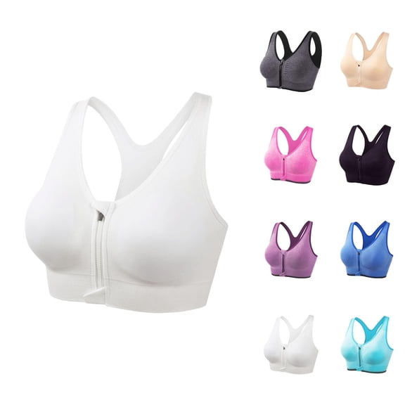 Sports Bras for Women Front Closure Zipper Breathable No Underwire Tank Top Bra Running Yoga Gym Bralettes Workout Bra