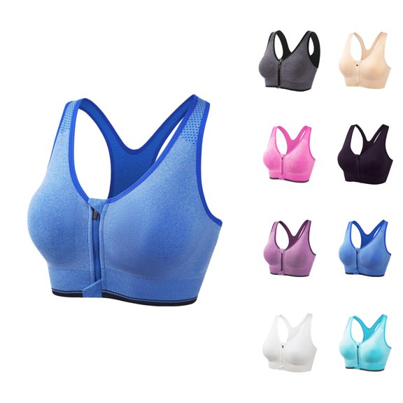 Sports Bras for Women Front Closure Zipper Breathable No Underwire Tank Top Bra Running Yoga Gym Bralettes Workout Bra