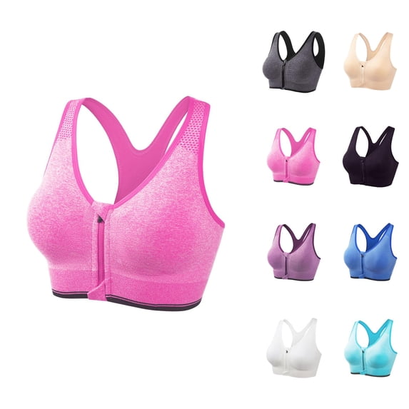 Sports Bras for Women Front Closure Zipper No Underwire Tank Top Bra Breathable Running Yoga Gym Bralettes Workout Bra