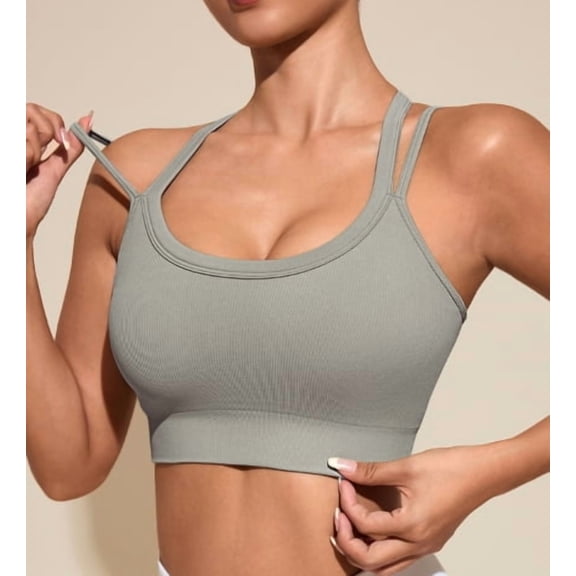 Sports Bras for Women HIigh Support, Cross-Back Padded Strappy High Impact Sports Bras for Women Large Bust