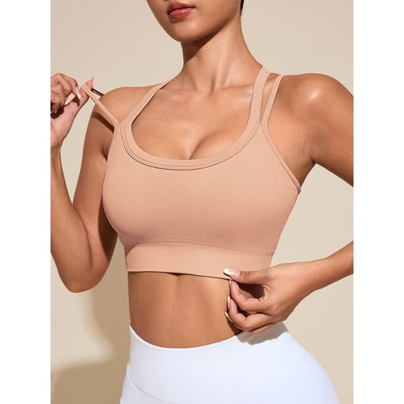 Sports Bras for Women HIigh Support, Cross-Back Padded Strappy High Impact Sports Bras for Women Large Bust