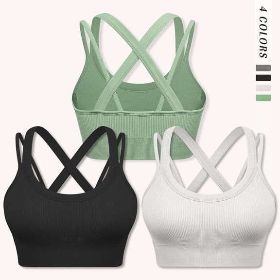 Sports Bras for Women HIigh Support, Cross-Back Padded Strappy High Impact Sports Bras for Women Large Bust