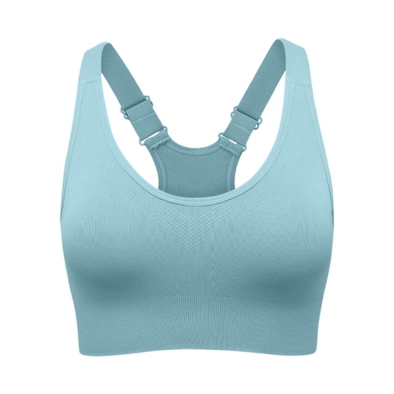 Sports Bras for Women, High Impact Workout Running Yoga Bras, Supportive & Adjustable Padded Gym Bras for Large Bust 36# Light Blue 40