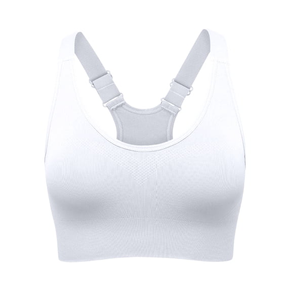 Sports Bras for Women, High Impact Workout Running Yoga Bras, Supportive & Adjustable Padded Gym Bras for Large Bust 36# White 40