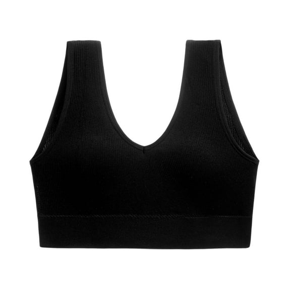Sports Bras for Women High Support Athletic Breathable Workout Gym Yoga Activewear Seamless High Impact Push Up Bra L 01-Black