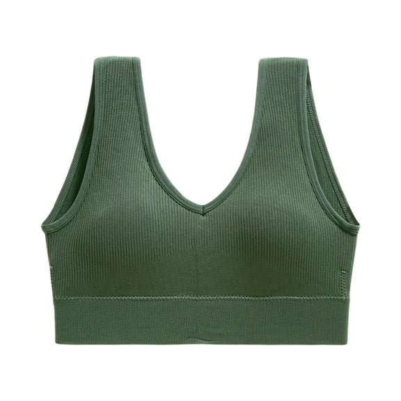 Sports Bras for Women High Support Athletic Breathable Workout Gym Yoga Activewear Seamless High Impact Push Up Bra L 07-Green