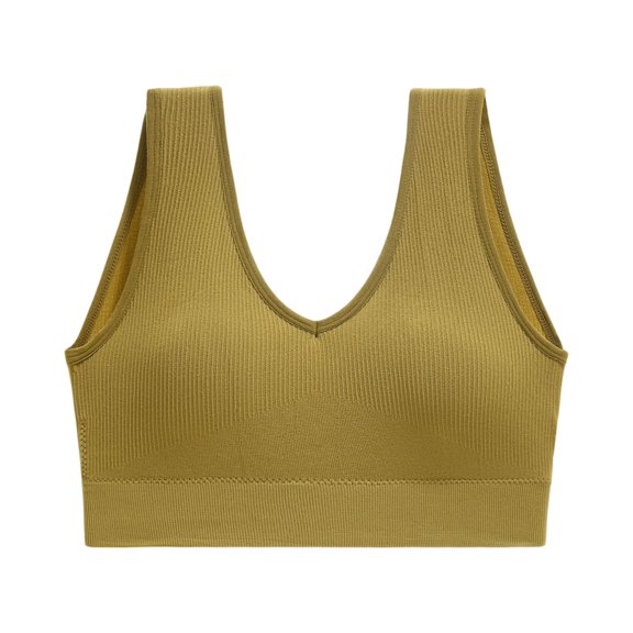 Sports Bras for Women High Support Athletic Breathable Workout Gym Yoga Activewear Seamless High Impact Push Up Bra M 05-Earthy Yellow