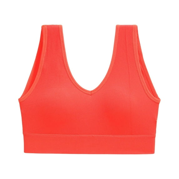 Sports Bras for Women High Support Athletic Breathable Workout Gym Yoga Activewear Seamless High Impact Push Up Bra XL 09-Saffron