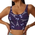 thumbnail image 1 of Sports Bras for Women High Support -Eiffel Tower Rosette Soft Athletic Crop Workout Tank Top for Women, 1 of 8
