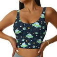 thumbnail image 1 of Sports Bras for Women High Support -Galaxy With Ufo Soft Athletic Crop Workout Tank Top for Women, 1 of 8