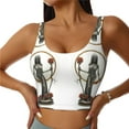 thumbnail image 1 of Sports Bras for Women High Support, Gothic Skeleton With Roses Athletic Crop Workout Tank Top for Women, Womens Sports Bras, 1 of 7