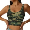 thumbnail image 1 of Sports Bras for Women High Support -Green Camo Classic Soft Athletic Crop Workout Tank Top for Women, 1 of 8