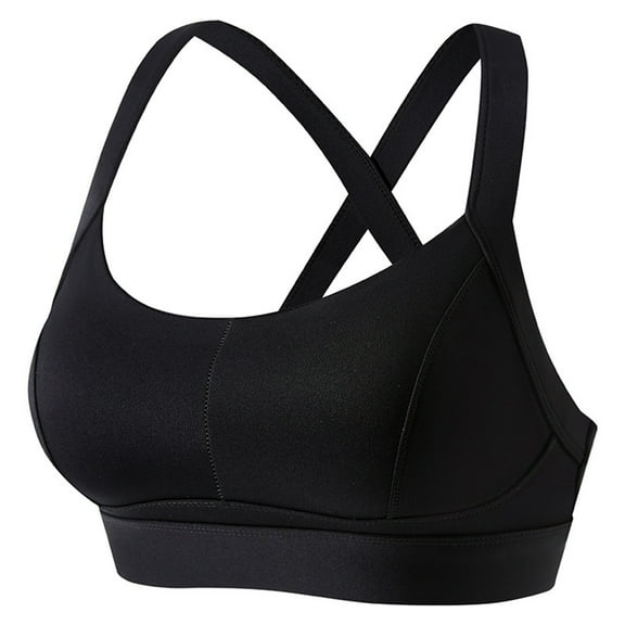 Sports Bras for Women High Support, High Impact Running Criss Cross Strappy Bra Crop Top, Back Hook and Eye Closure
