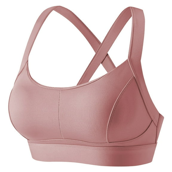Sports Bras for Women High Support, High Impact Running Criss Cross Strappy Bra Crop Top, Back Hook and Eye Closure