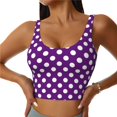 thumbnail image 1 of Sports Bras for Women High Support -Purple Polka Dot Soft Athletic Crop Workout Tank Top for Women, 1 of 8