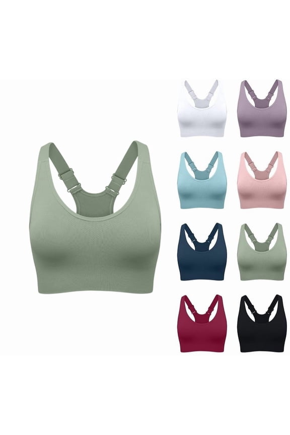 Sports Bras for Women,High Support Racerback Sports Bra Adjustable Straps,High Impact Padded Workout Bras Army Green 34