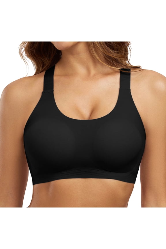 Sports Bras for Women High Support, U Neck Molded Cup High Impact Sports Bra with Sewn in Pads