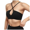 thumbnail image 1 of Sports Bras for Women High Support Women's Workout Sports Bras, Deep V Fitness Backless Training Yoga Bra with Padded Push Up Bras for Women Black L, 1 of 6