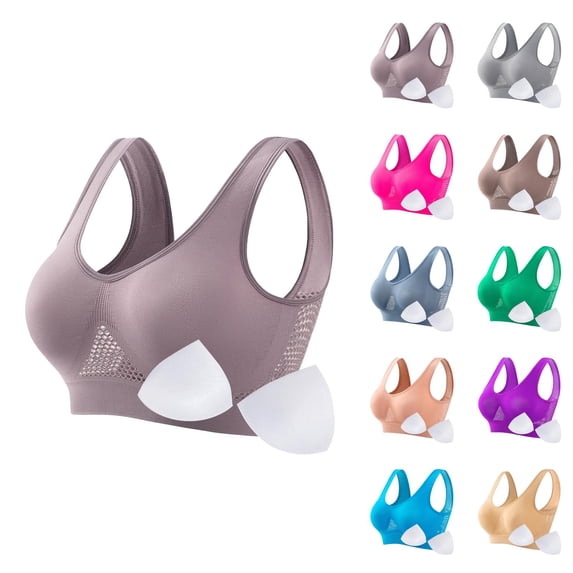 Sports Bras for Women Hollow out Breathable Lightweight Plus Size Wireless Padded Bralettes Workout Running Yoga Bra