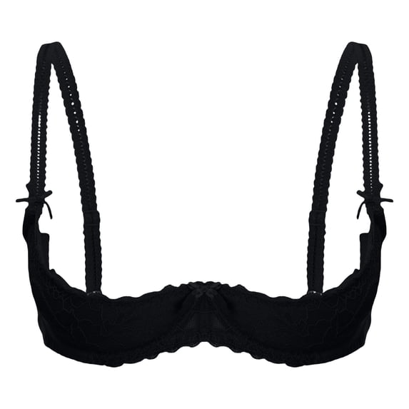 Sports Bras for Women Lace Underwire Padded Balconette Push Up Bra Push Up Bra Black 70B