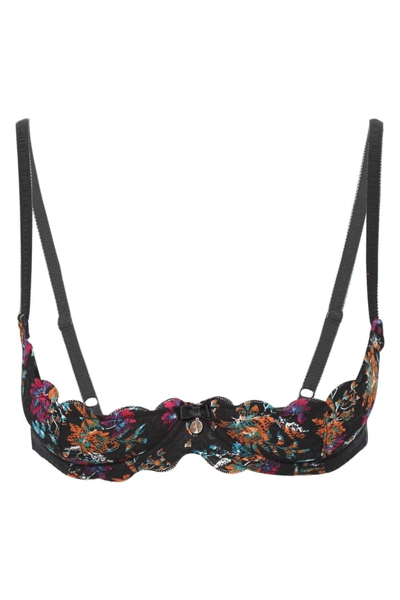 Sports Bras for Women Lace Underwire Padded Balconette Push Up Bra Push Up Bra Orange 70C