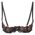 thumbnail image 1 of Sports Bras for Women Lace Underwire Padded Balconette Push Up Bra Push Up Bra Orange 75B, 1 of 4