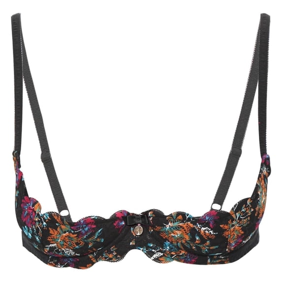 Sports Bras for Women Lace Underwire Padded Balconette Push Up Bra Push Up Bra Orange 75B