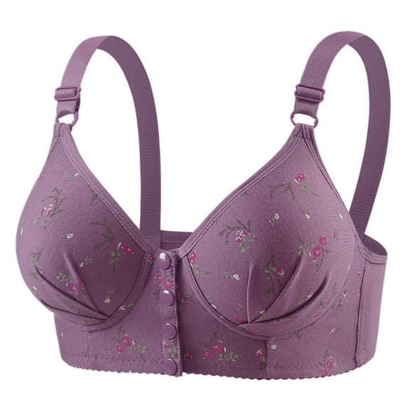 Sports Bras for Women Large Bust New Women’s Front Button Wireless Bras, Adjustable Strap Push up Print Bralettes, Full Cup Support Bras Daily Wear