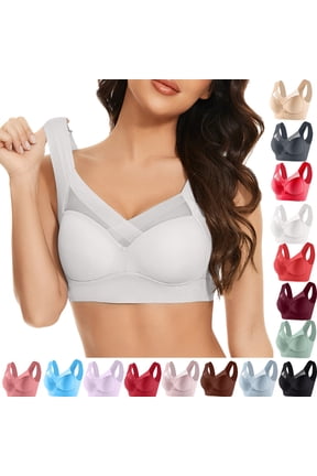 Sports Bras for Women Large Bust Plus Size Underwear Bra Everyday Underwear White M-6XL