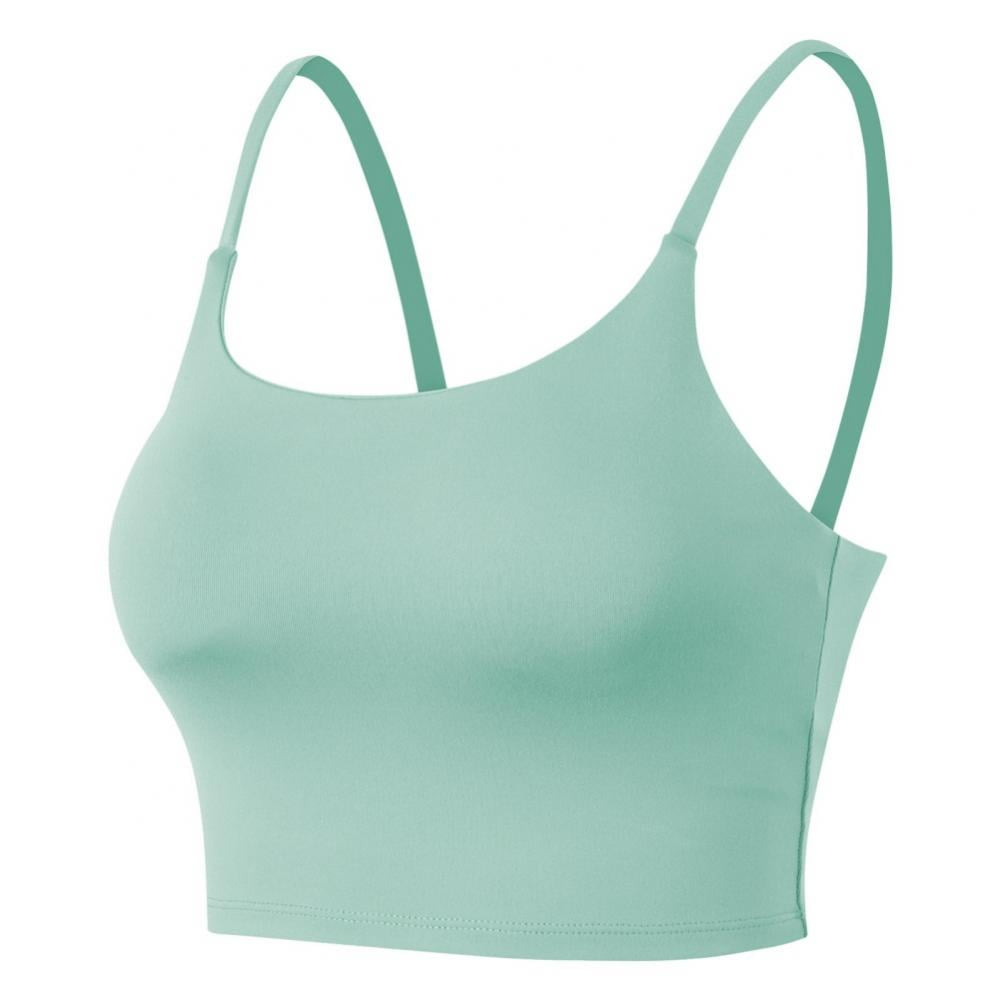 Longline Sports Bra for Women - Square Neck Soft Padded Racerback Sports  Bras Crop Tank Top Wirefree Push Up Yoga Bra