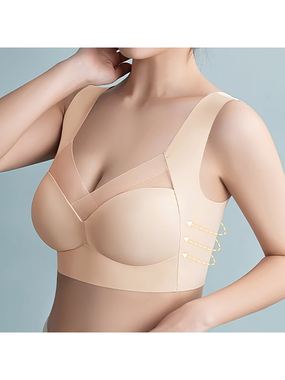 Sports Bras for Women Mesh Gathered Plus Size Bra Yoga Hollow Out Exercise and Offers Back Support Everyday Underwear