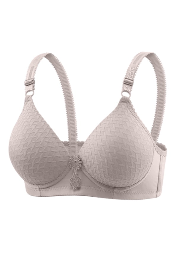 Sports Bras for Women New Women's Printing Thin Style Ventilate Back Buckle Bra without Steel Rim Silver 38