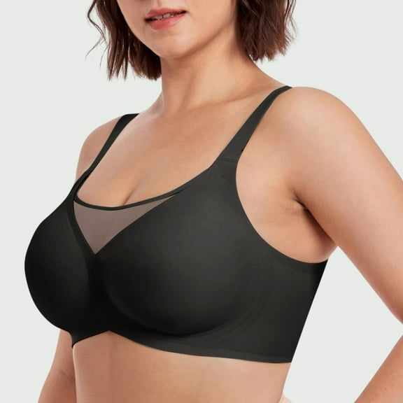 Sports Bras for Women No Underwire Plus Size M-5X Push Up Seamless-Bralettes Ladies Solid Breathable Full-Coverage Loungewear Workout Underwear Bra