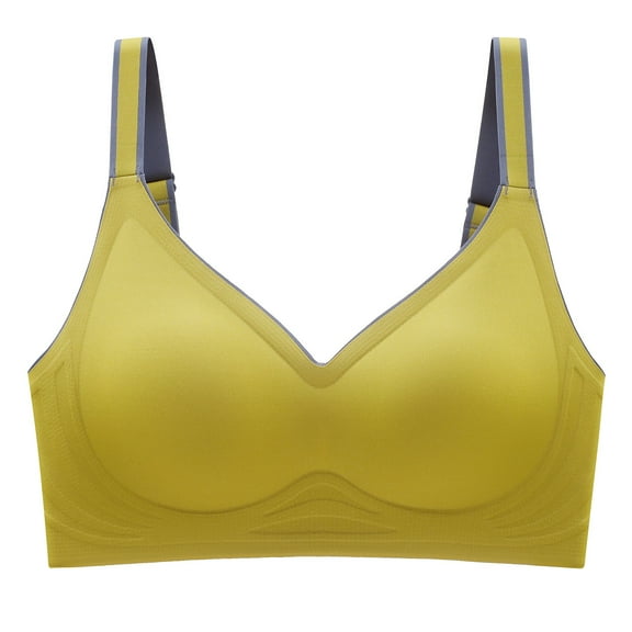 Sports Bras for Women Padded Convertible Bra Feature V-Neck Padded Bra Style W-926 Yellow M