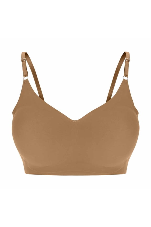 Sports Bras for Women - Padded Racerback Low Impact Fashion Solid Strap Wrap Hollow Out Bra Underwear Bralette Stylish Beige L
