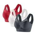 thumbnail image 1 of Sports Bras for Women Plus Size 3Pc No Steel Ring Lactation Bra Back Adjustment Yoga Running Bra Gray L-7XL, 1 of 2
