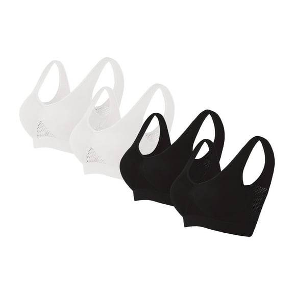 Sports Bras for Women Plus Size 4 Pack S-5X Push Up Wireless Bralettes Stretchy Pullover Multipack High-Impact Athletic Underwear Bra Clearance Sale