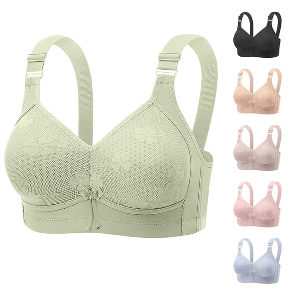 Sports Bras for Women Plus Size Breathable Solid Color No Steel Ring Push Up Underwear Daily Bra Green