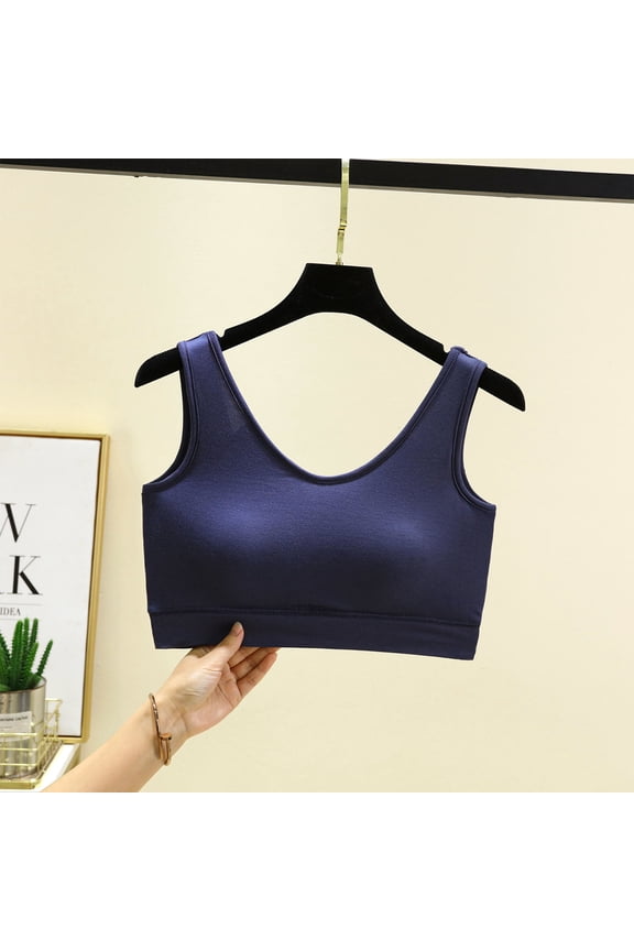 Sports Bras for Women Plus Size M-5X Pullover Wirefree Push Up Bralettes Ladies Casual Solid Color Breathable Full-Coverage Workout Underwear Bra