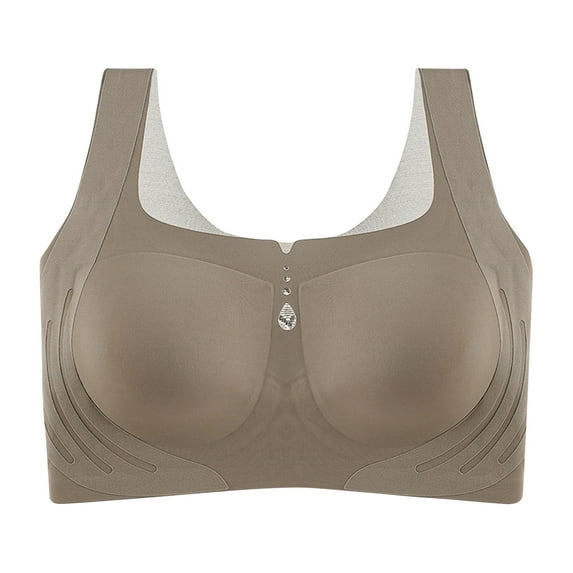 Sports Bras for Women Plus Size M-6X Wirefree Push Up Bralettes Stretchy Pullover Solid Color Breathable Support Lifting Athletic Underwear Bra
