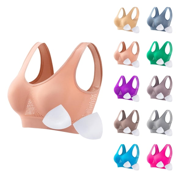 Sports Bras for Women Plus Size No Underwire Lightweight Breathable Padded Bra Yoga Gym Athletic Bralettes Workout Bra