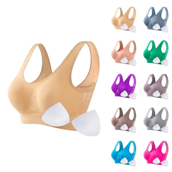 Sports Bras for Women Plus Size No Underwire Lightweight Breathable Padded Bra Yoga Gym Athletic Bralettes Workout Bra
