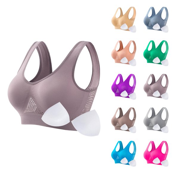 Sports Bras for Women Plus Size No Underwire Lightweight Breathable Padded Bra Yoga Gym Athletic Bralettes Workout Bra