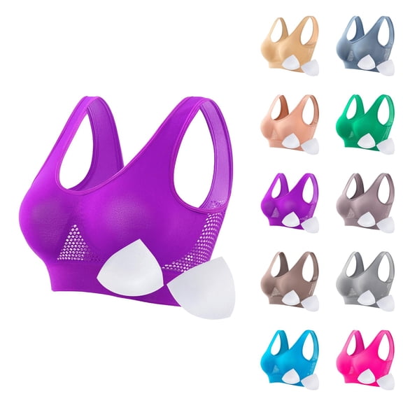 Sports Bras for Women Plus Size No Underwire Lightweight Breathable Padded Bra Yoga Gym Athletic Bralettes Workout Bra