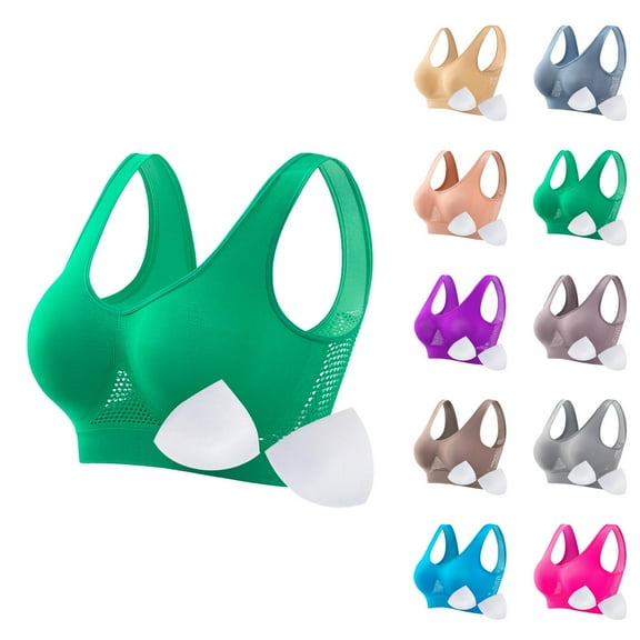 Sports Bras for Women Plus Size No Underwire Lightweight Breathable Padded Bra Yoga Gym Athletic Bralettes Workout Bra