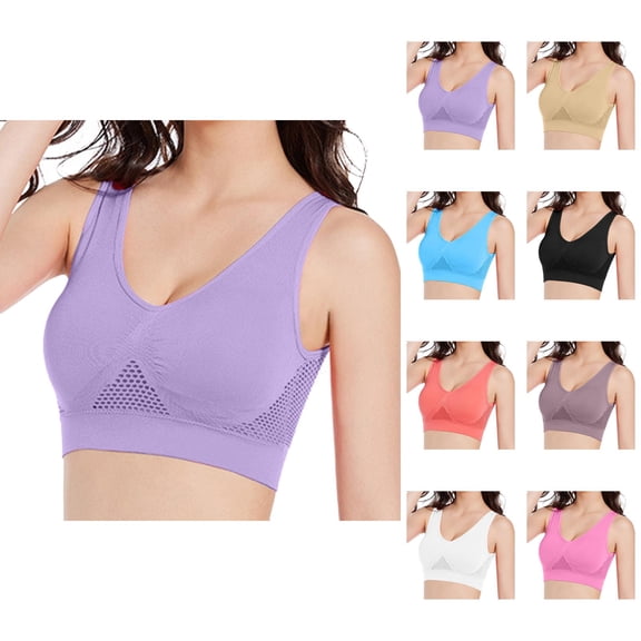 Sports Bras for Women Plus Size No Underwire Seamless Lightweight Breathable Athletic Yoga Gym Bralettes Workout Bra