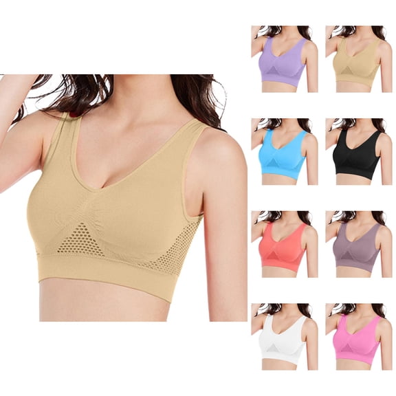 Sports Bras for Women Plus Size No Underwire Seamless Lightweight Breathable Athletic Yoga Gym Bralettes Workout Bra