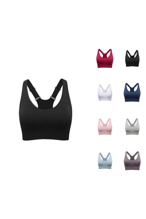 Sports Bras for Women Plus Size Racerback Wireless Adjustable Strap Bralettes Workout Running Yoga Bra