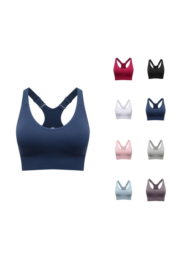 Sports Bras for Women Plus Size Racerback Wireless Adjustable Strap Bralettes Workout Running Yoga Bra